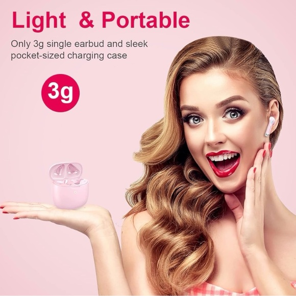 🆕WIRELESS EARBUDS! PORTABLE, EASY TO USE, NOISE CANCEL, & MORE! COLOR: P… - Picture 4 of 16
